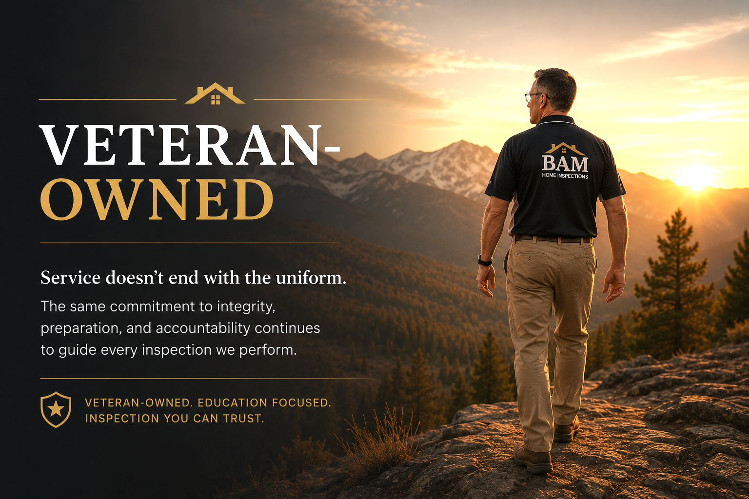 Veteran-owned. Service doesn't end with the uniform. The same commitment to integrity, preparation, and accountability continues to guide every inspection we perform.